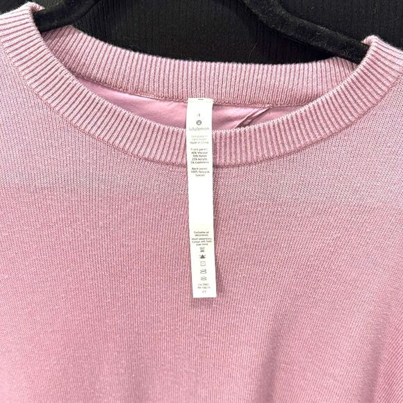 LULULEMON STILL AT EASE PULLOVER Sweater SIZE 4 LAVENDER Long Sleeve Crew Neck - Picture 2 of 10